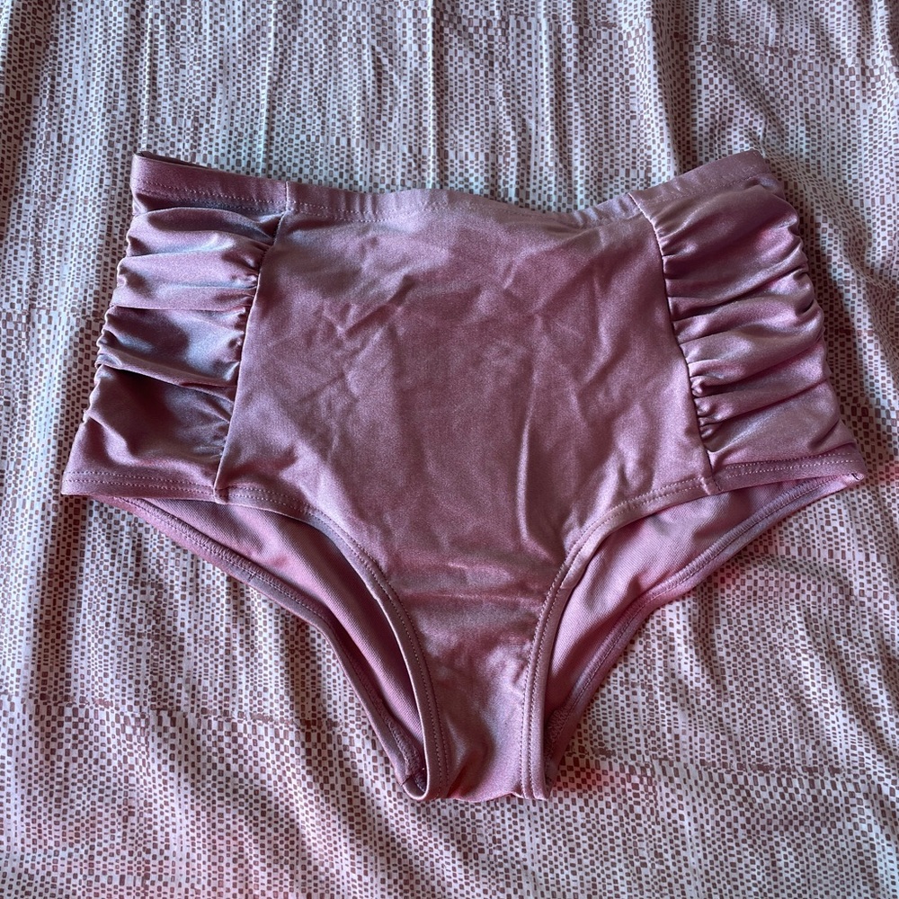Rose Gold High Waisted Bikini Bottoms